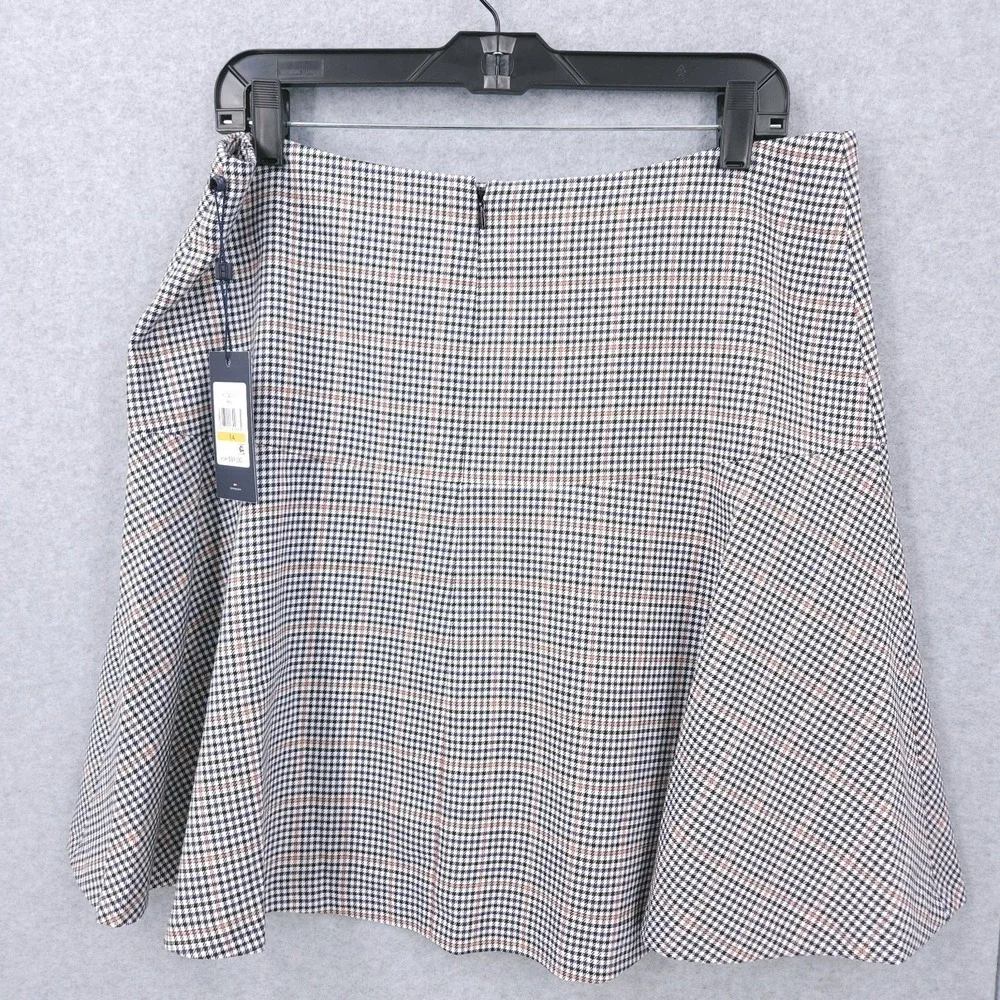 Tommy Hilfiger Plaid A Line Flare Mini Short Skirt Zip Back Womens Size 14‎ NWT